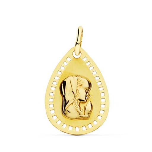 [P9K16452] 9K MEDALLA VIRGEN NIÑA 19X13 MM
