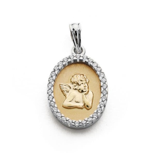 [P9K16453] 9K MEDALLA ORO AMARILLO ANGELITO. 20X13 MM