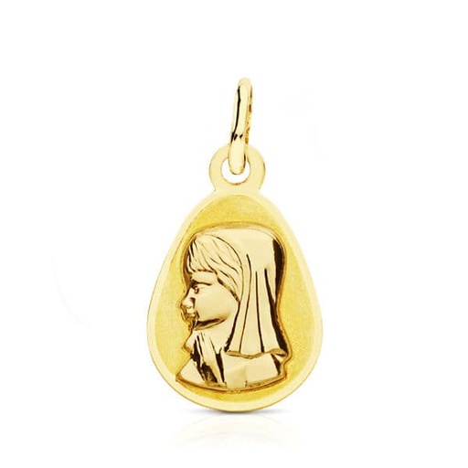 [P9K16480] 9K MEDALLA VIRGEN NIÑA GOTA 9K 17X10 MM