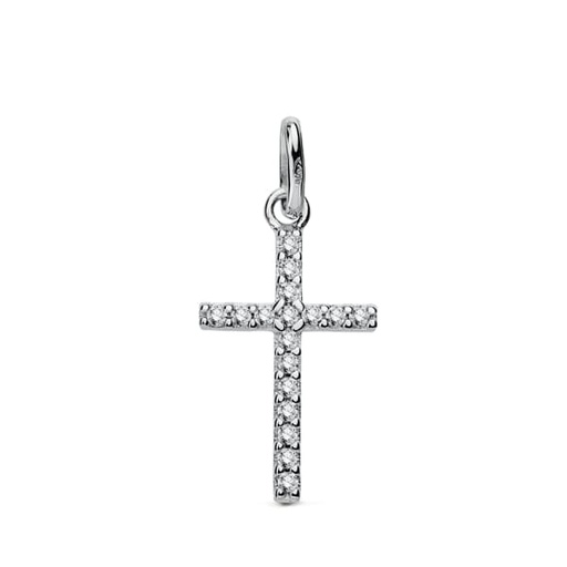 [P9K16483] 9K CRUZ ORO BLANCO CIRCONITAS 18X10 MM