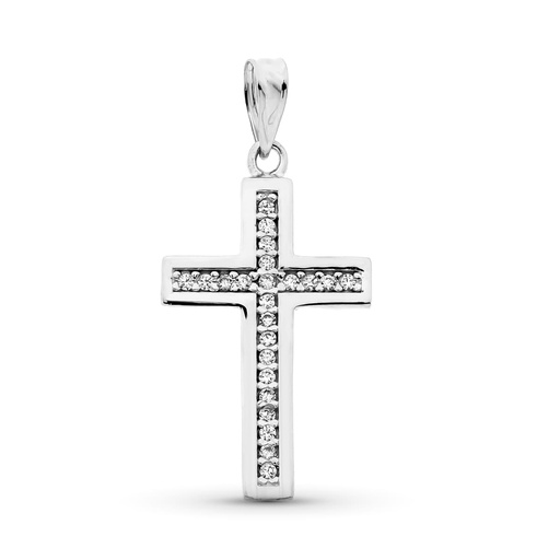 [P9K16490] 9K CRUZ ORO BLANCO CIRCONITAS ORO BLANCO 26X15 MM