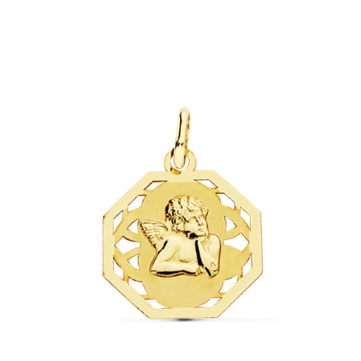 [P9K16493] 9K MEDALLA ANGEL CALADA 17X14 MM