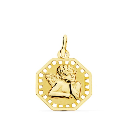 [P9K16494] 9K MEDALLA ANGEL CALADA 17X14 MM