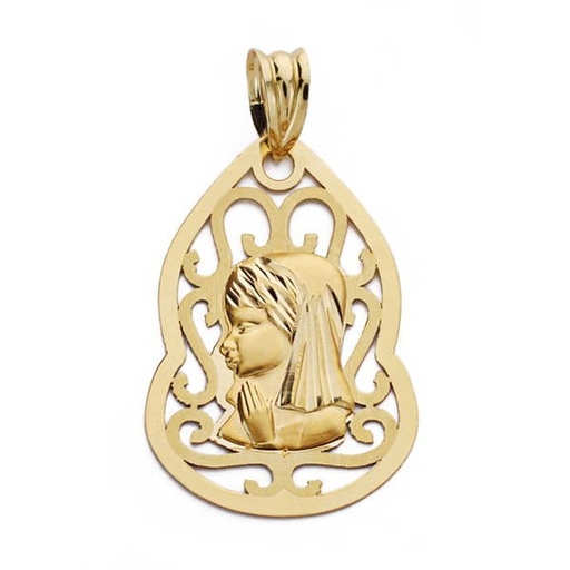 [P9K16536] 9K MEDALLA VIRGEN NIÑA CALADA 27X18 MM