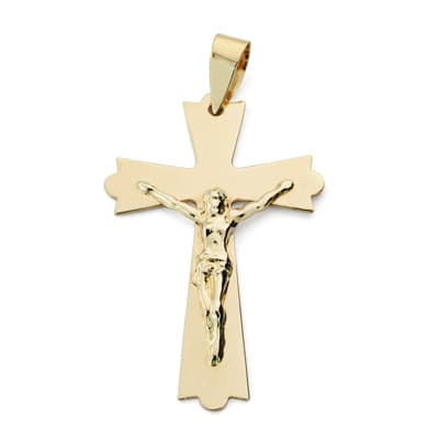 [P9K16544] 9K CRUZ CON CRISTO ORO AMARILLO 29X18 MM