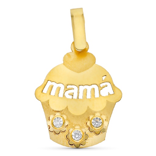 [P9K16577] 9K COLGANTE ORO AMAIRLLO CON CIRCONITAS MAMA MAGDALENA 19X15 MM