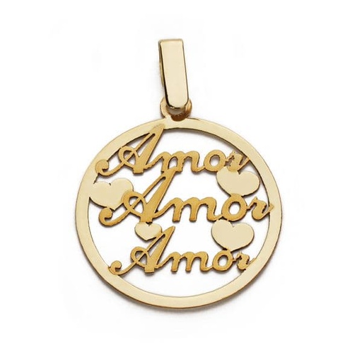 [P9K16578] 9K COLGANTE ORO AMARILLO AMOR 19 MM