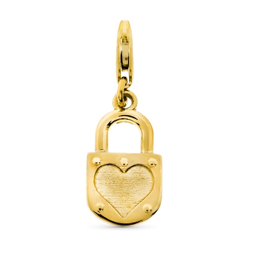 [P9K16616] 9K COLGANTE ORO AMARILLO CANDADO CON MOSQUETON 15X8 MM
