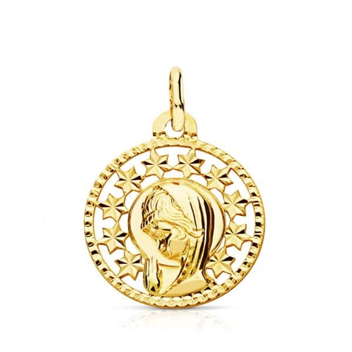 [P9K16666] 9K VIRGEN CERCO CALADO 19X16 MM