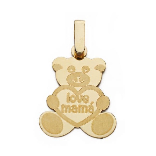 [P9K16690] 9K COLGANTE ORO AMARILLO MAMA OSO . 21X16 MM