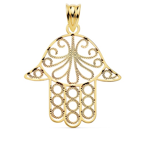[P9K16698] 9K COLGANTE MANO DE FATIMA 24X19 MM