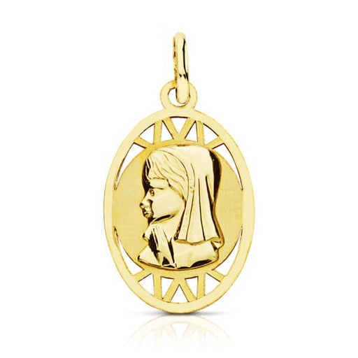 [P9K16719] 9K MEDALLA VIRGEN NIÑA OVAL. 21X12 MM