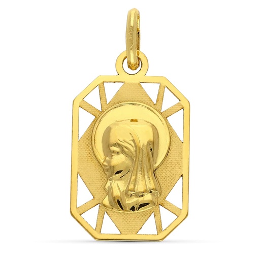 [P9K16726] 9K MEDALLA ORO AMARILLO VIRGEN NIÑA 19X11 MM