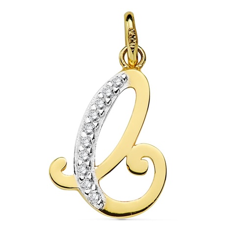 [P9K16740-C] 9K COLGANTE LETRA C CIRCONITAS 17X11 MM