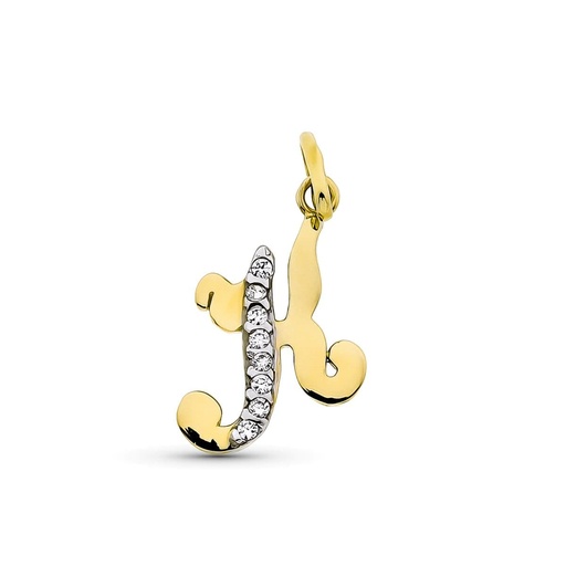[P9K16740-H] 9K COLGANTE LETRA H CON CIRCONITAS ORO AMARILLO 15X12 MM