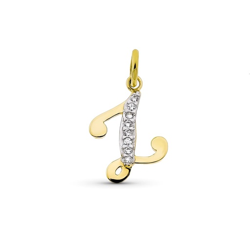 [P9K16740-Z] 9K COLGANTE LETRA Z CON CIRCONITAS ORO AMARILLO 15X12 MM