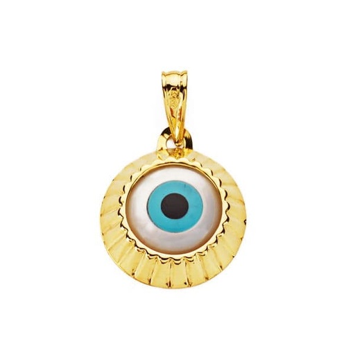 [P9K16750] 9K COLGANTE OJO TURCO 14 MM