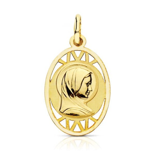 [P9K16876] 9K MEDALLA VIRGEN FRANCESA 19X13 MM