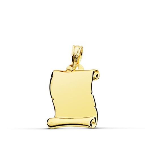 [P9K16884] 9K PERGAMINO LISO ORO AMARILLO LIGERO 20X14 MM
