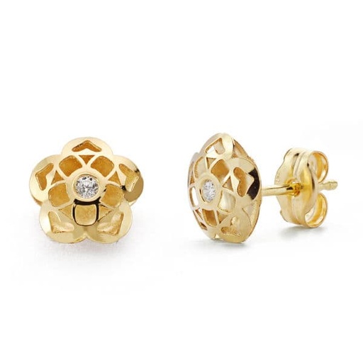 [P9K18348] 9K PENDIENTES FLOR 7X7 MM