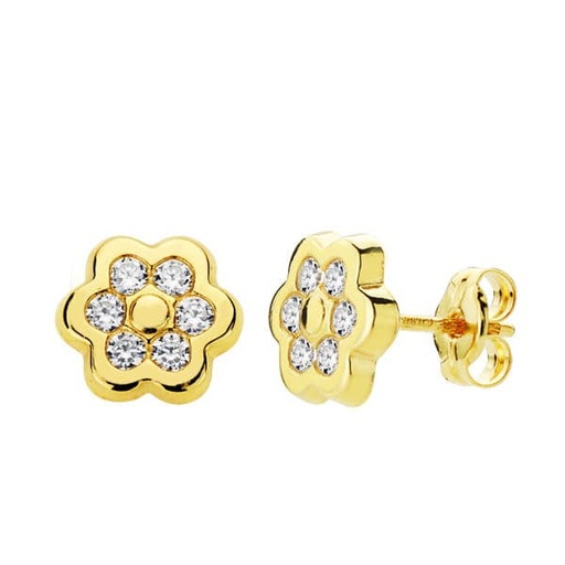 [P9K18355] 9K PENDIENTES FLOR 7X7 MM