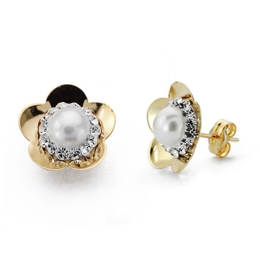 [P9K18357] 9K PENDIENTES 9KTES PERLA CIRCONITA 12 MM