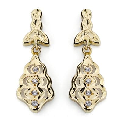 [P9K18387] 9K PENDIENTES CUBANAS CIRCONITAS 27X9 MM