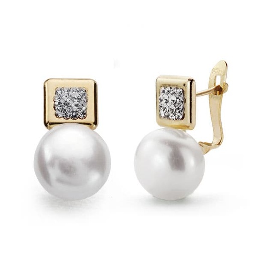 [P9K18507] 9K PENDIENTES PERLA 16X9 MM