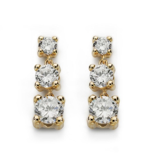 [P9K18508-OA] 9K PENDIENTES ORO AMARILLO TRES GARRAS DISMINUCION O.A