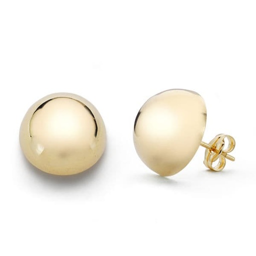 [P9K18525] 9K PENDIENTES MEDIA BOLA LISA 12 MM PRESION