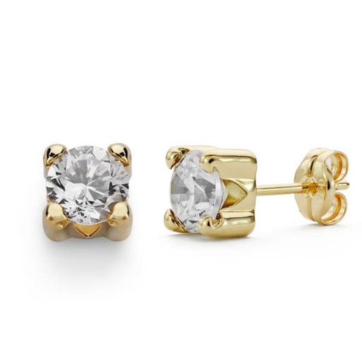 [P9K18598-OAT] 9K PENDIENTES CIRCONITAS 6 MM ROSCA