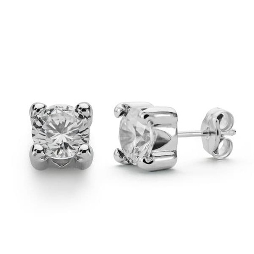 [P9K18598-OB] 9K PENDIENTES CIRCONITA 6.5 MM 4 GARRAS 