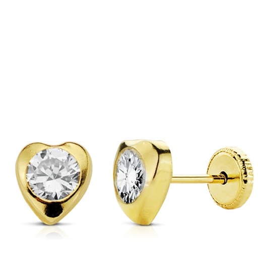 [P9K18914] 9K PENDIENTES CORAZON CIRCONITA 7 MM 9K