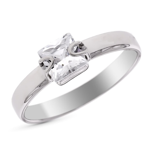 [P9K19010] 9K SOLITARIO ORO BLANCO CARRE 5X5 MM