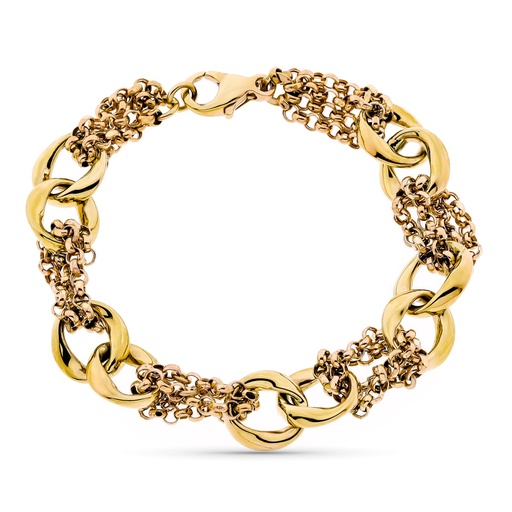 [P9K190235] 9K PULSERA HUECA TRICOLOR 18 CM