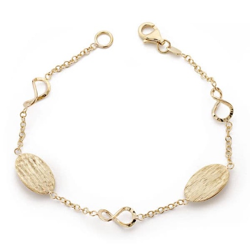 [P9K190237] 9K PULSERA HUECA 19.5CM