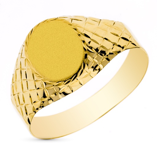 [P9K19156] 9K SELLO ORO AMARILLO CADETE TALLADO ZONA DE TALLA 11X9 MM