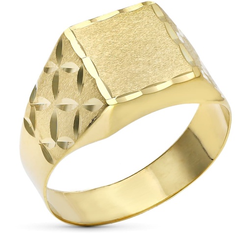 [P9K19170] 9K SELLO CADETE ORO AMARILLO TALLADO 9X9 MM HUECO