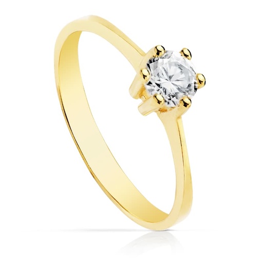 [P9K19273-OA] 9K SOLITARIO 6 GARRAS CIRCONITA 5 MM