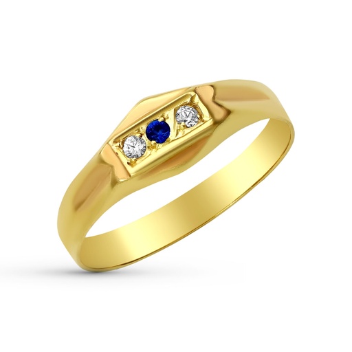 [P9K19289-CIAZ] 9K TRESILLO BEBE CIRCONITAS Y PIEDRA AZUL