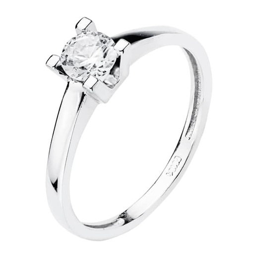 [P9K19400-OB] 9K SOLITARIO ORO BLANCO CIRCONITA 5 MM