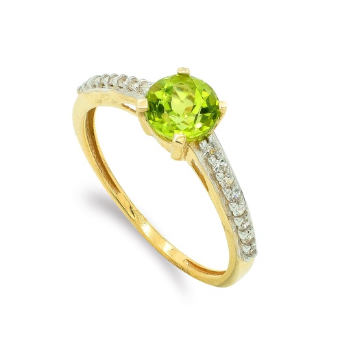 [P9K19549] 9K SOLITARIO BICOLOR OLIVINA 6 MM