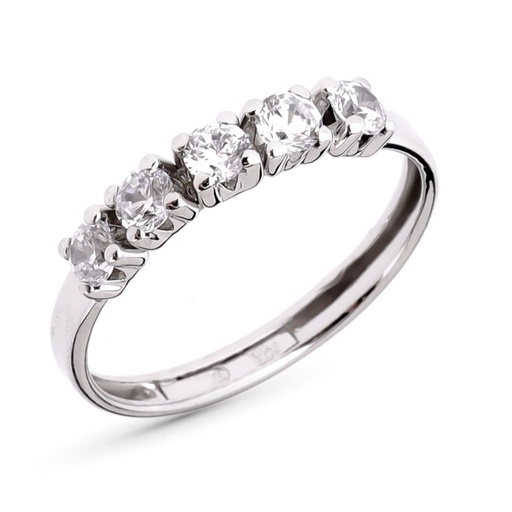 [P9K19550-OB] 9K SORTIJA QUINTILLO ORO BLANCO CIRCONITAS 3MM