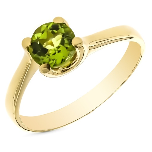 [P9K19561] 9K SORTIJA ORO AMARILLO OLIVINA NATURAL 6 MM 0.93 QTS.