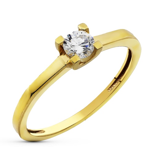 [P9K19593] 9K SOLITARIO ORO AMARILLO CIRCONITA 4 MM