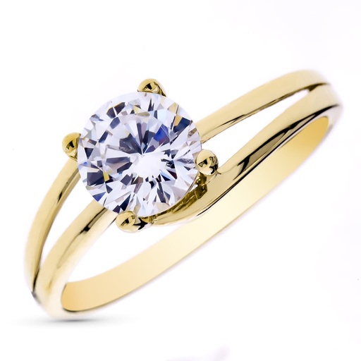 [P9K19594] 9K SOLITARIO ORO AMARILLO MACIZO CON CIRCONITA 7 MM
