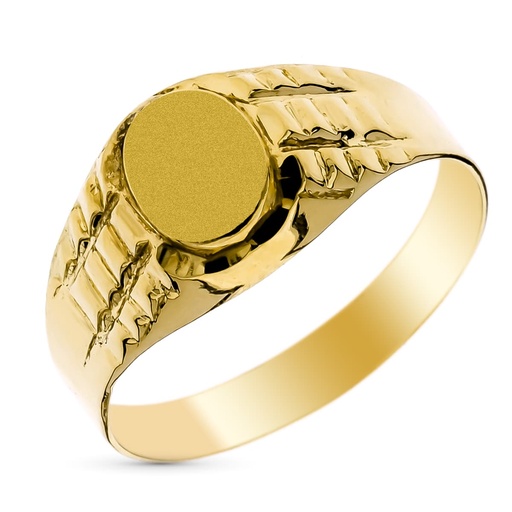 [P9K19602] 9K SELLO ORO AMARILLO CADETE TALLADO ZONA DE GRABACION 8X6 MM