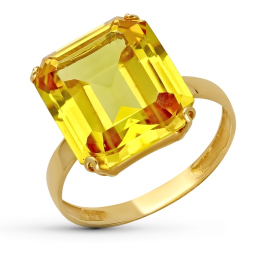 [P9K19611-TO] 9K SORTIJA ORO AMARILLO PIEDRA TOPACIO 14 X12MM