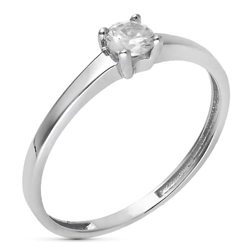[P9K19614-OB] 9K SOLITARIO ORO BLANCO NOVIA O SEÑORA CIRCONITA 4.00 MM