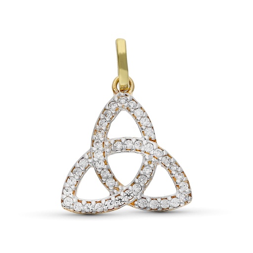 [P9K20176] 18K COLGANTE ORO BICOLOR TRINITY 16X17 MM